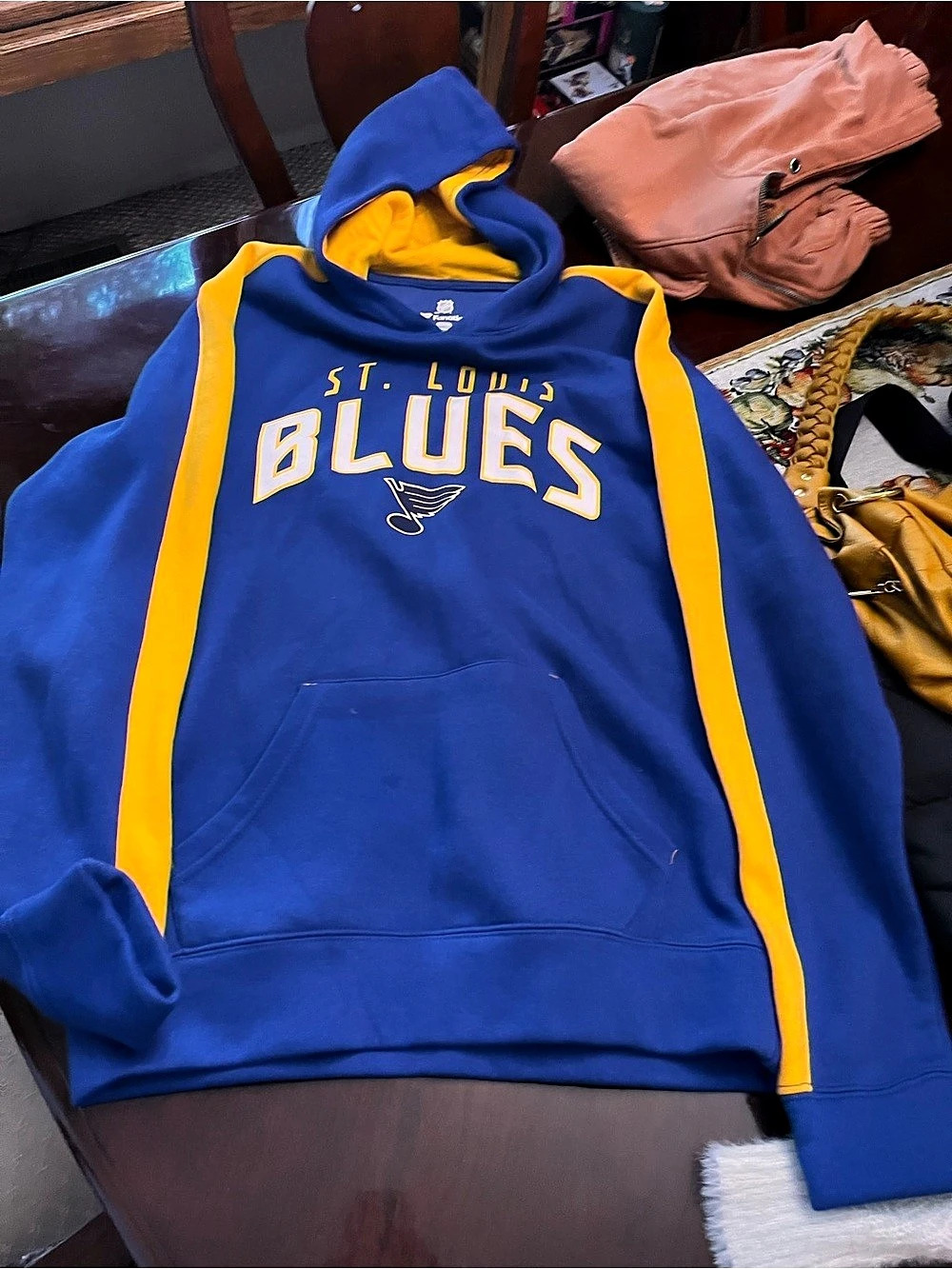 Fanatics St. Louis Blues NHL Pullover Hoodie Blue & Yellow Medium